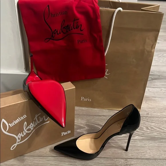 Christian Louboutin Black Patent Leather Heels - Picture 6 of 7